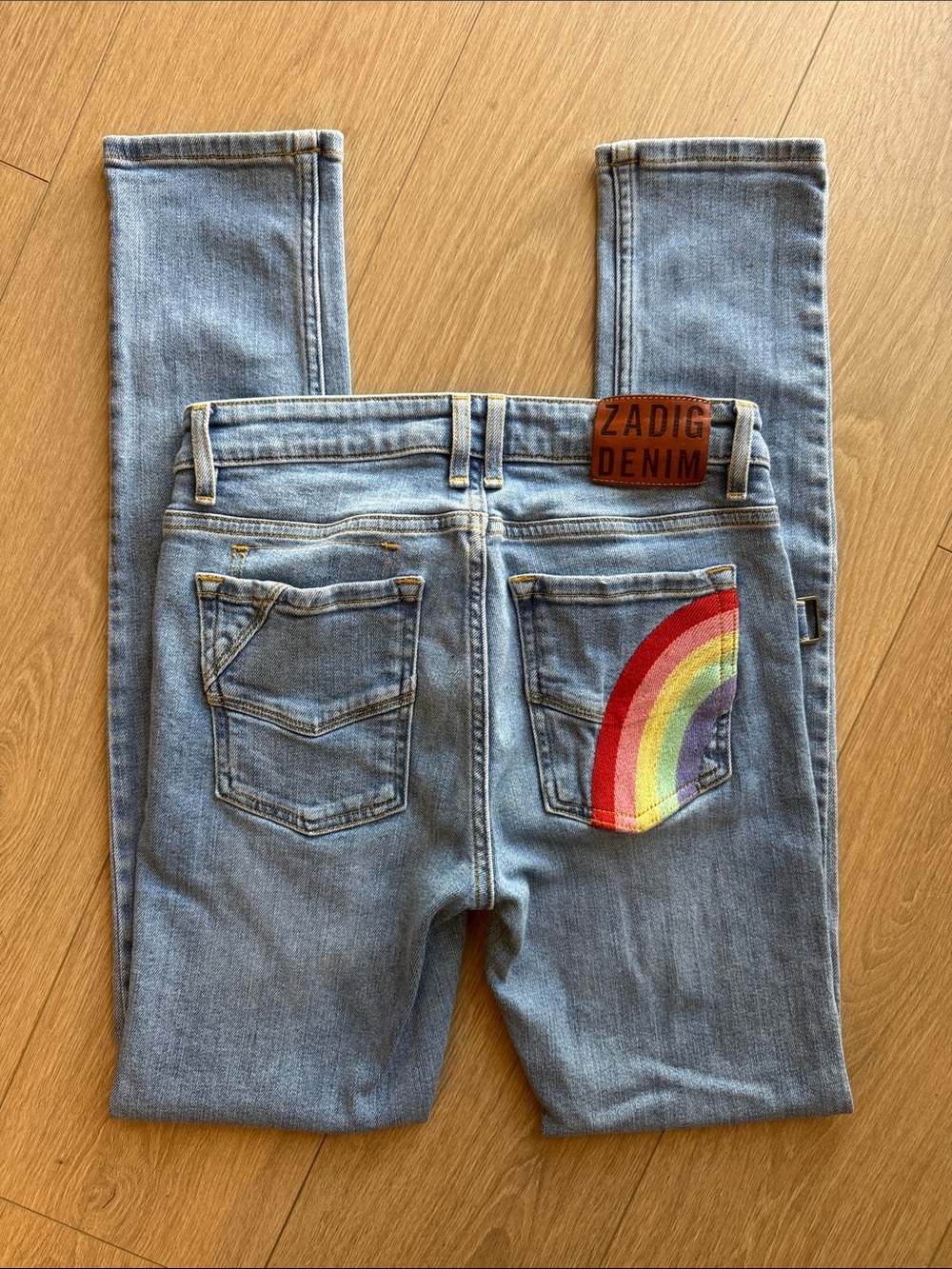 Free People Zadig & Voltaire Davida Rainbow Jeans Size 25 - Picture 12 of 15